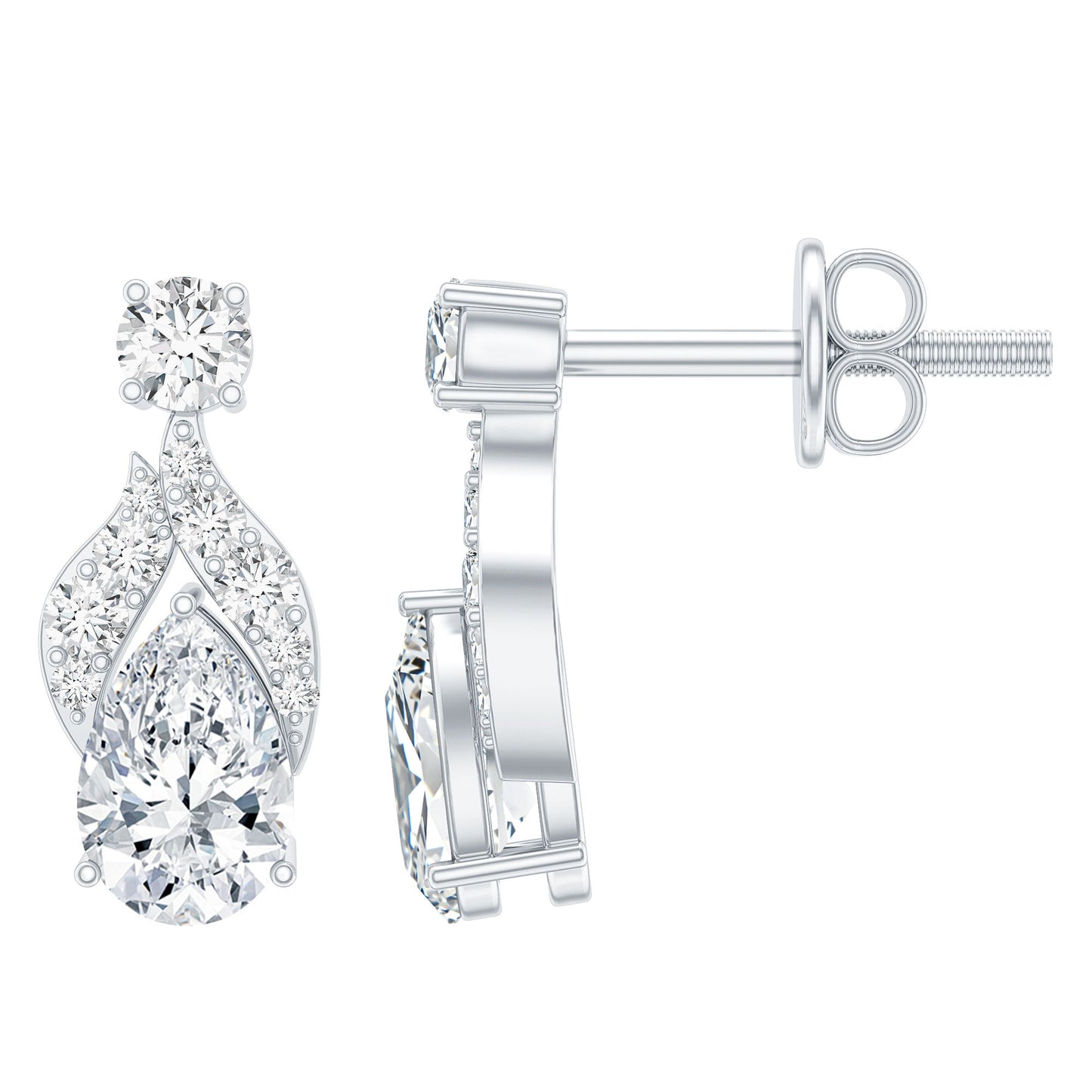 Certified Lab Grown Diamond Teardrop Stud Earrings