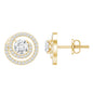 Lab Grown Diamond Swirl Stud Earrings With Screw Back