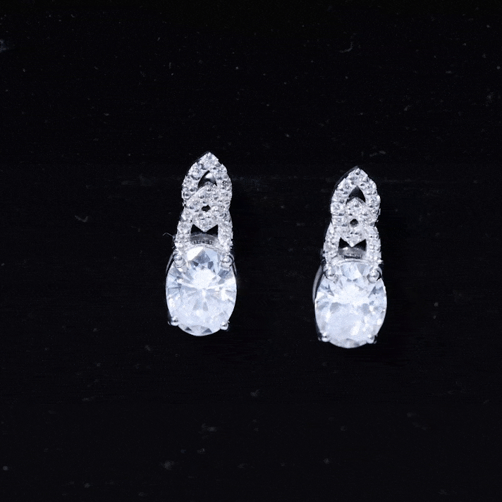 2.5 Carat Oval Lab Grown Diamond Designer Stud Earrings