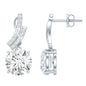 Certified 4 Carat Round Lab Diamond Designer Drop Earrings