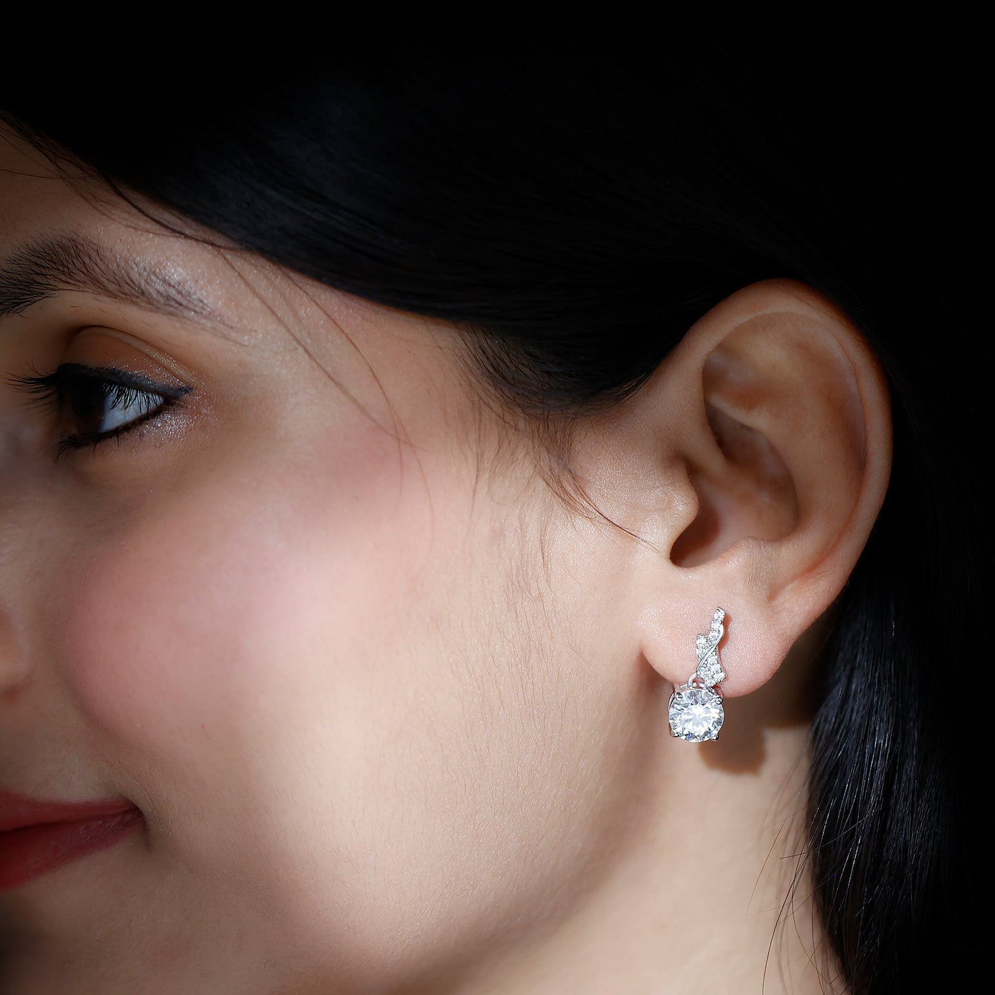 Certified 4 Carat Round Lab Diamond Designer Drop Earrings