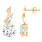 Certified 4 Carat Round Lab Diamond Designer Drop Earrings