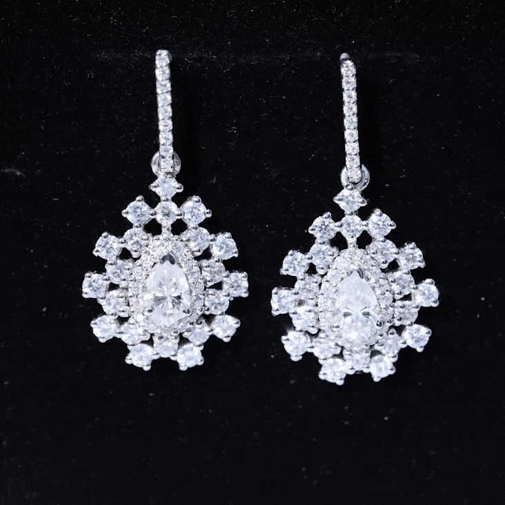 Certified Pear Shape Lab Grown Diamond Bridal Drop Earrings