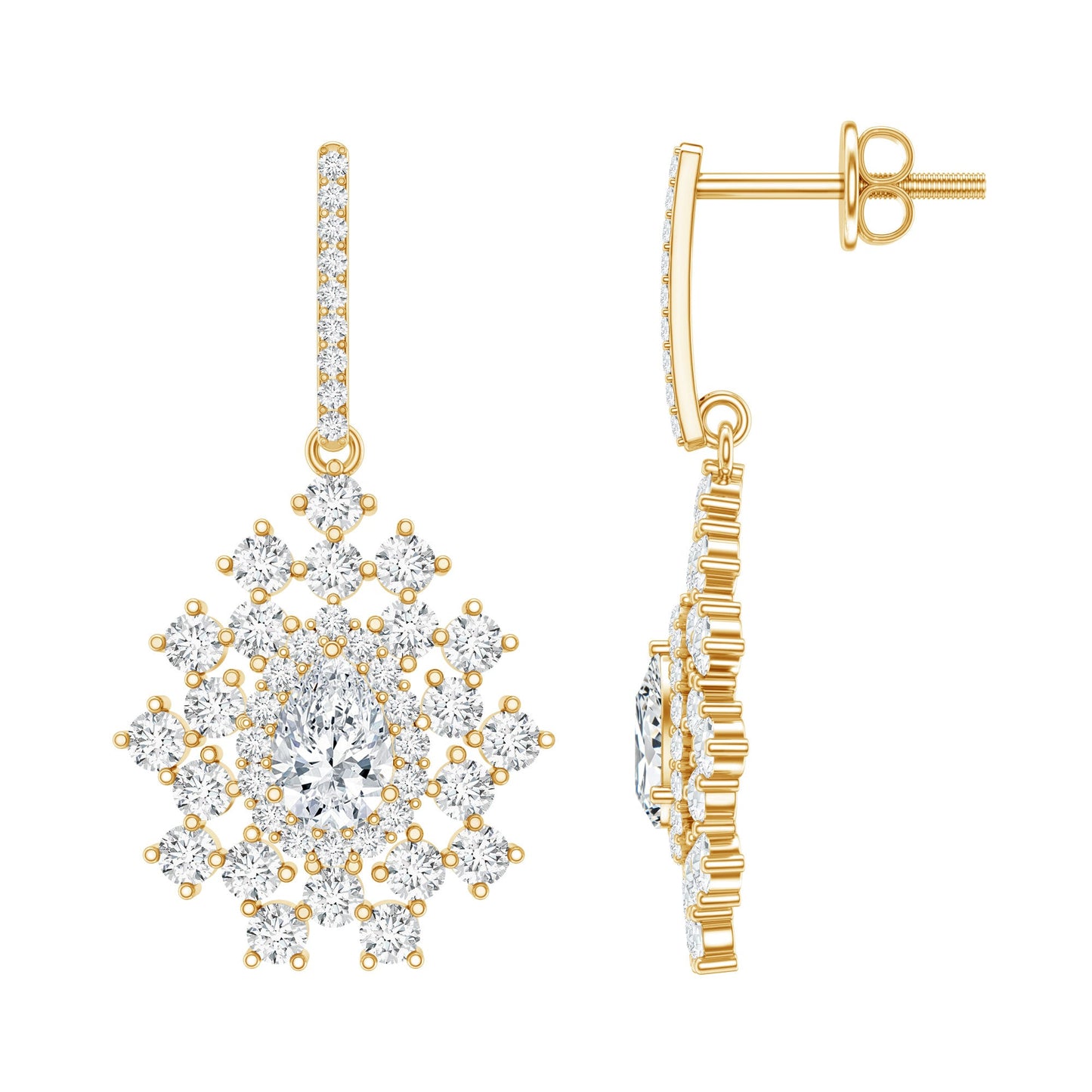 Certified Pear Shape Lab Grown Diamond Bridal Drop Earrings