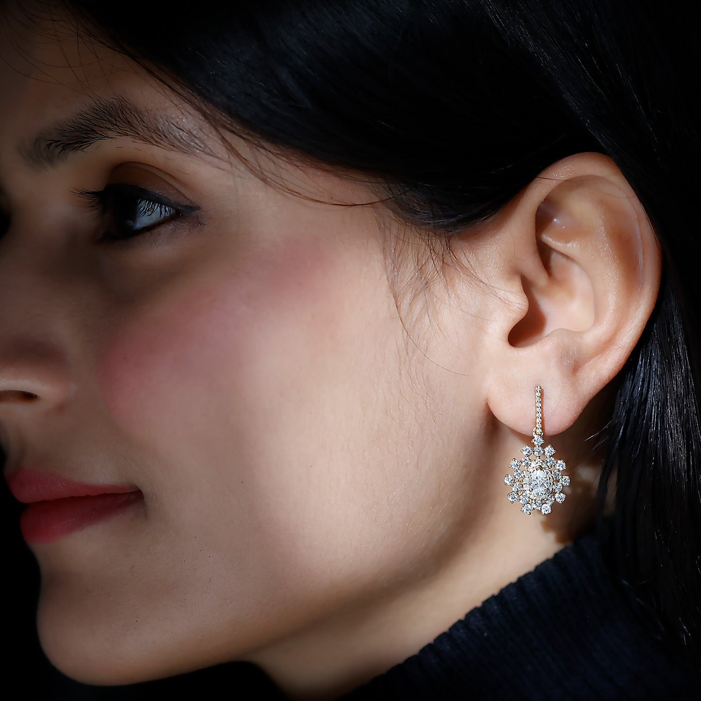 Certified Pear Shape Lab Grown Diamond Bridal Drop Earrings