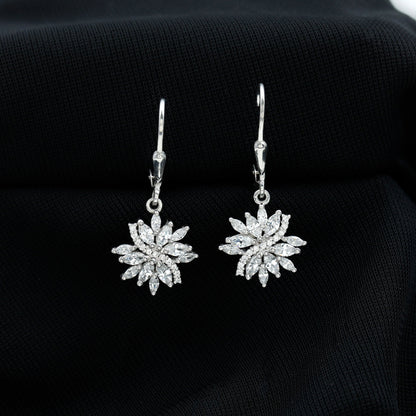 Lab Grown Diamond Flower Hoop Earrings