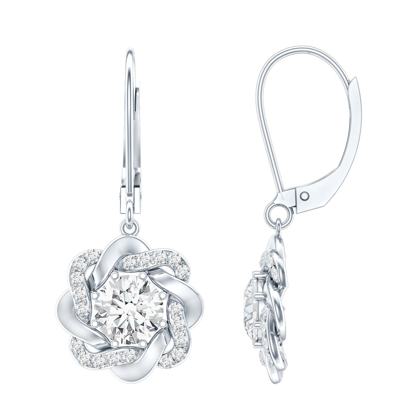 Lab Grown Diamond Flower Hoop Earrings For Her