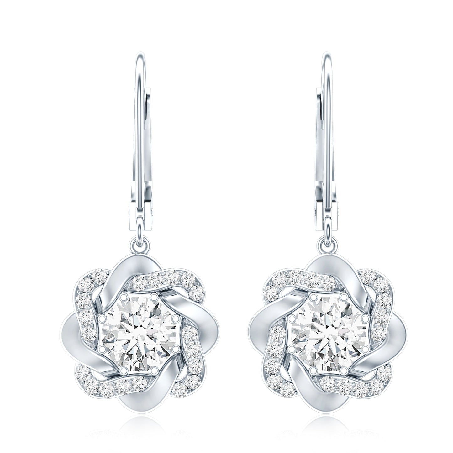 Lab Grown Diamond Flower Hoop Earrings For Her