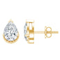 Certified Lab 1.3 Carat Pear Diamond Designer Stud Earrings
