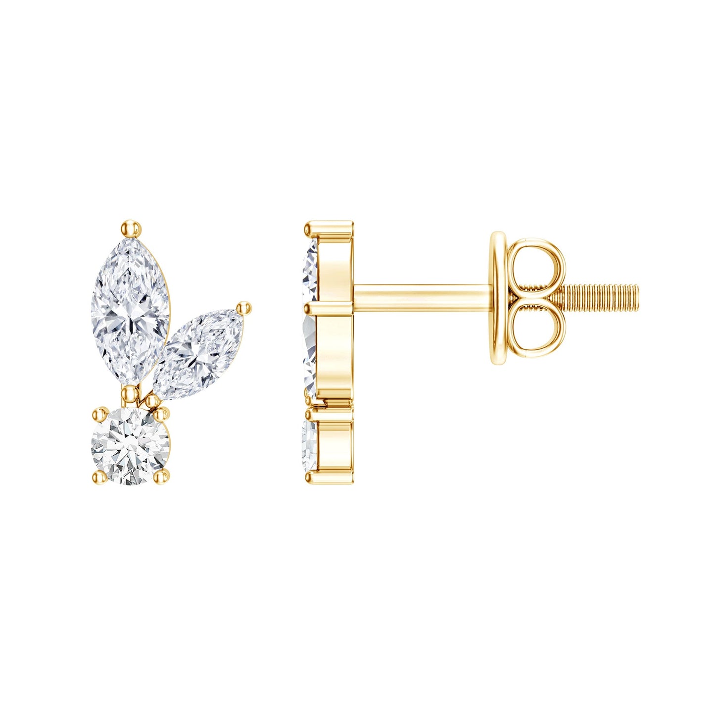 Certified Lab Grown Diamond Everyday Earrings With Screw Back