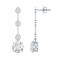 Certified Lab 2.5 Carat Round Diamond Dangle Chain Earrings