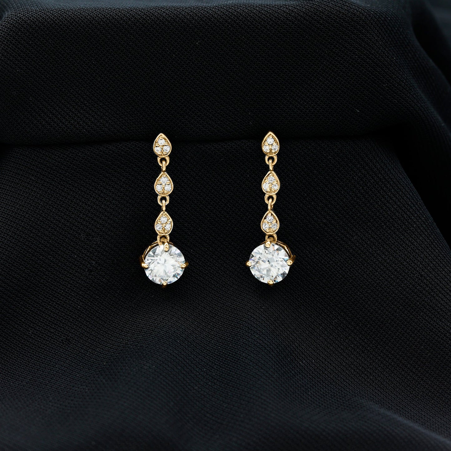 Certified Lab 2.5 Carat Round Diamond Dangle Chain Earrings