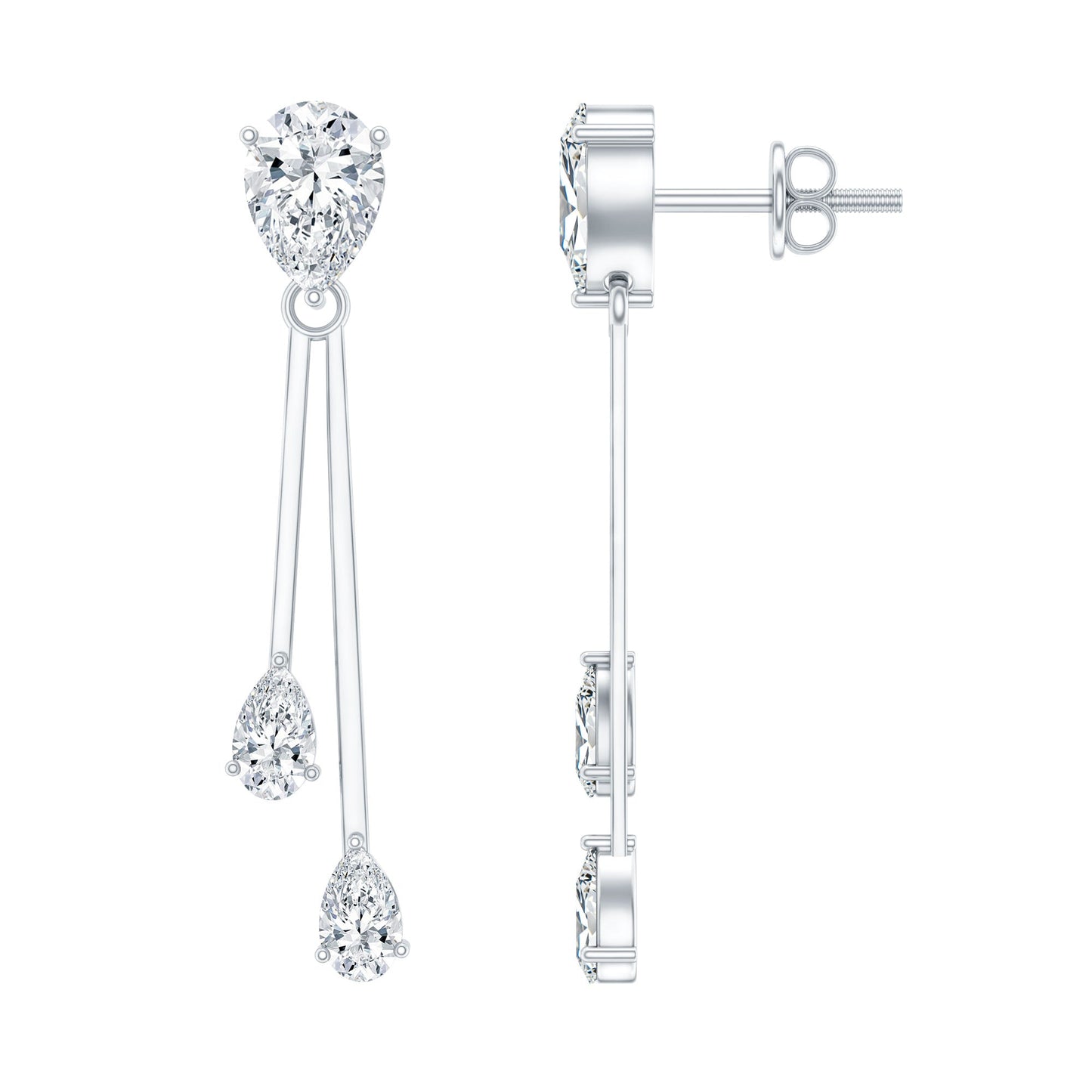 Certified Lab Grown Diamond Teardrop Dangle Earrings