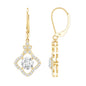1.9 Carat Certified Lab Round Diamond Flower Drop Earrings