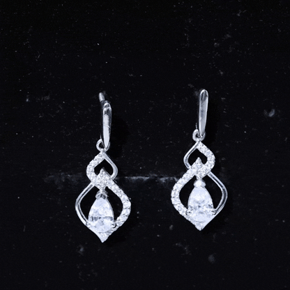 Certified Lab 0.7 Carat Pear Shaped Diamond Drop Bridal Earrings