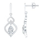 Certified Lab 0.7 Carat Pear Shaped Diamond Drop Bridal Earrings