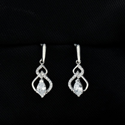 Certified Lab 0.7 Carat Pear Shaped Diamond Drop Bridal Earrings