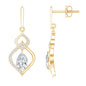 Certified Lab 0.7 Carat Pear Shaped Diamond Drop Bridal Earrings