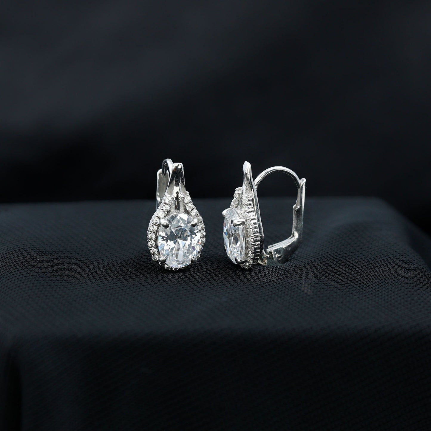 Certified 2.5 Carat Lab Grown Diamond Halo Designer Earrings