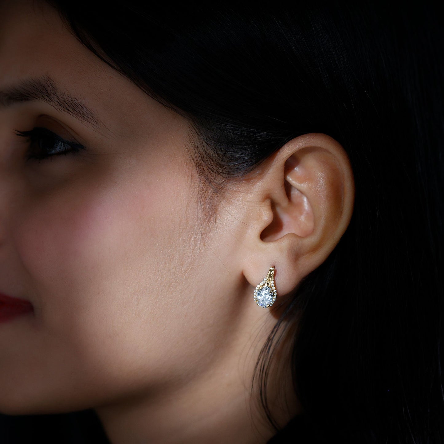 Certified 2.5 Carat Lab Grown Diamond Halo Designer Earrings