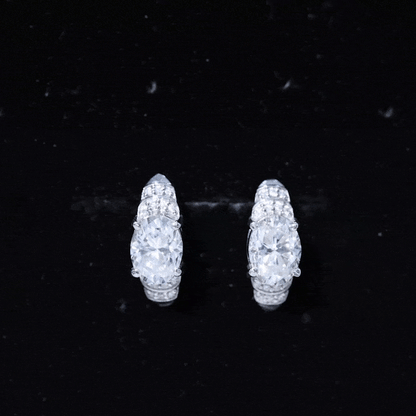 2.5 Carat Oval Lab Grown Diamond Vintage Style Stud Earrings