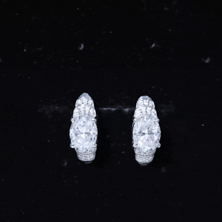 2.5 Carat Oval Lab Grown Diamond Vintage Style Stud Earrings