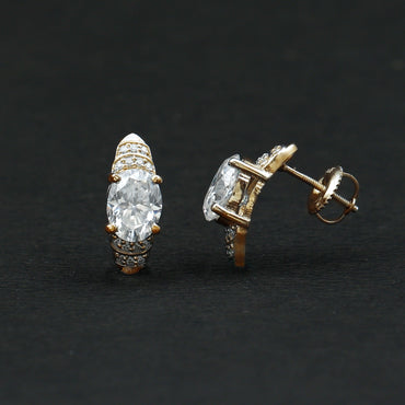 2.5 Carat Oval Lab Grown Diamond Vintage Style Stud Earrings