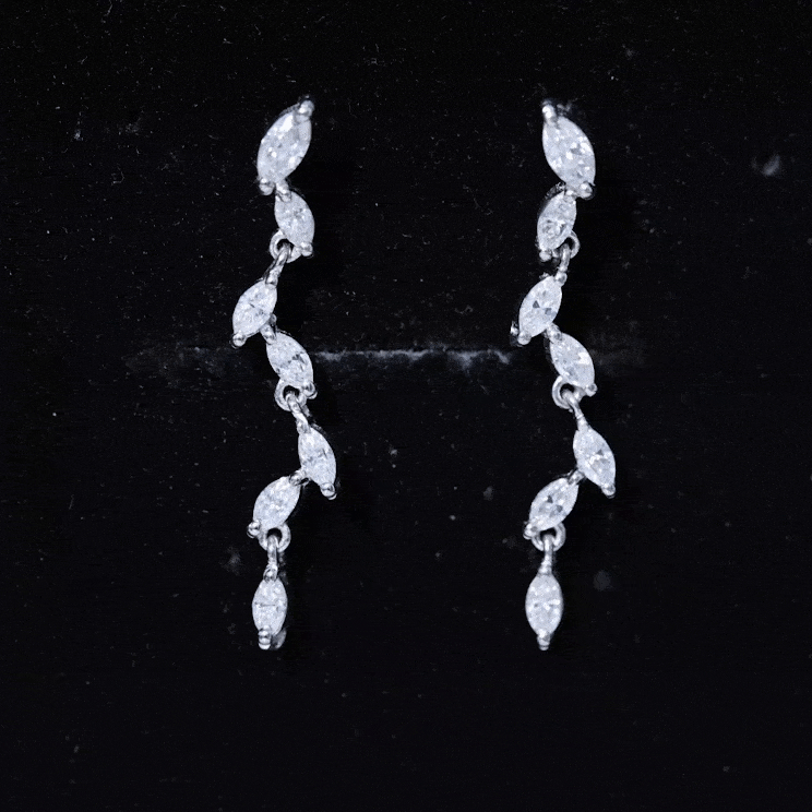 Marquise Lab Grown Diamond Bridal Dangle Earrings