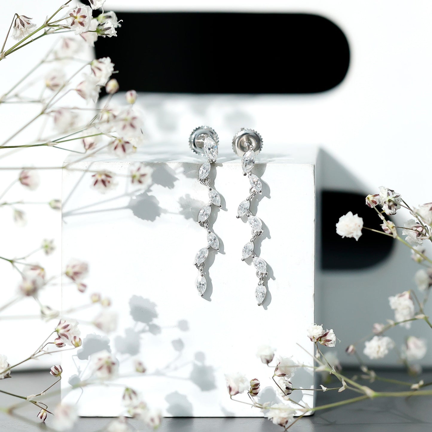 Marquise Lab Grown Diamond Bridal Dangle Earrings