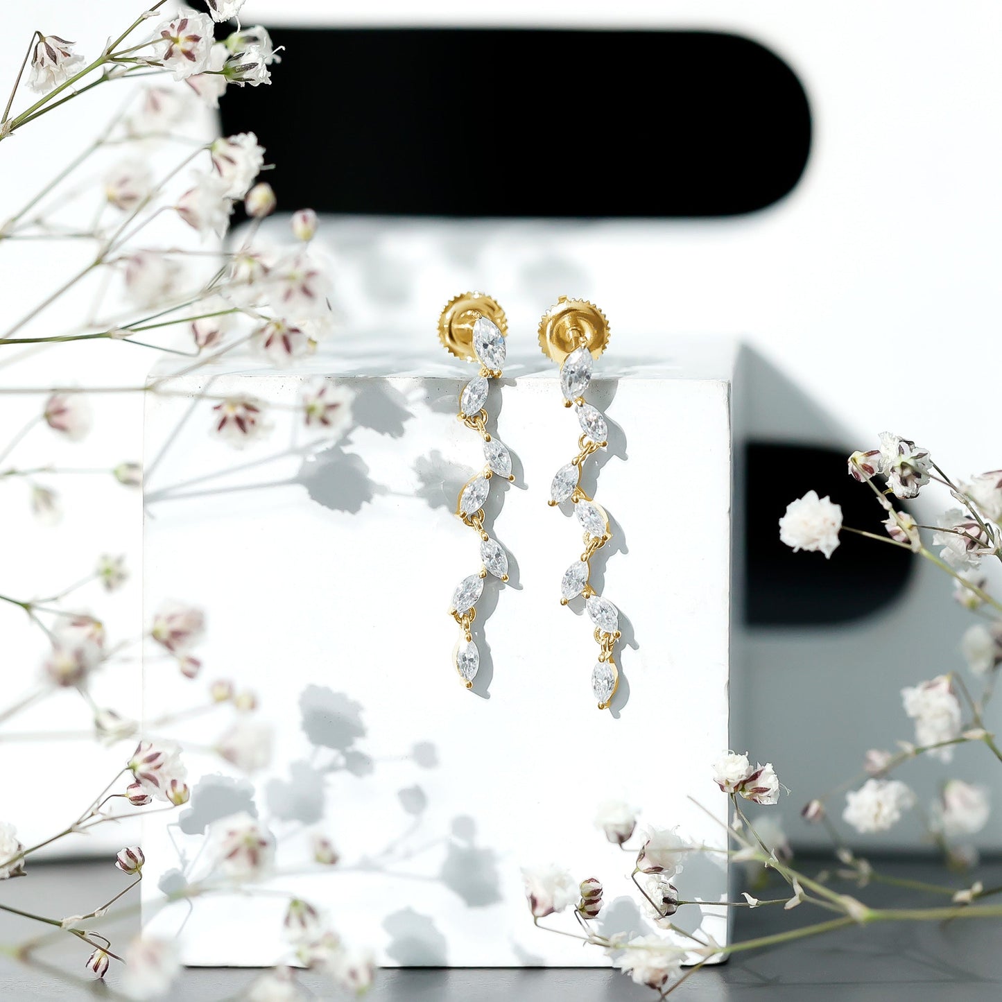 Marquise Lab Grown Diamond Bridal Dangle Earrings