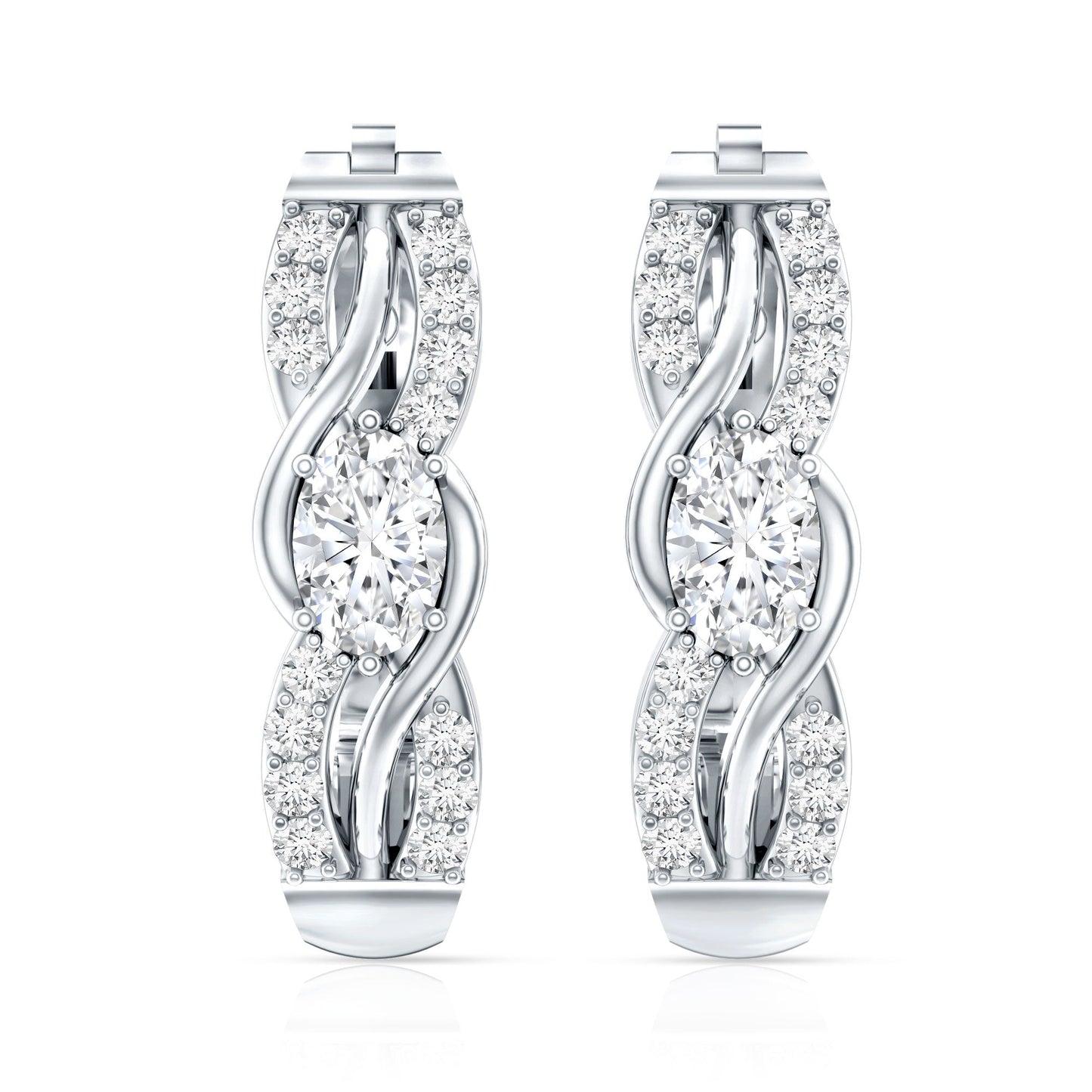 0.8 Carat Certified Lab Oval Diamond Infinity Earrings
