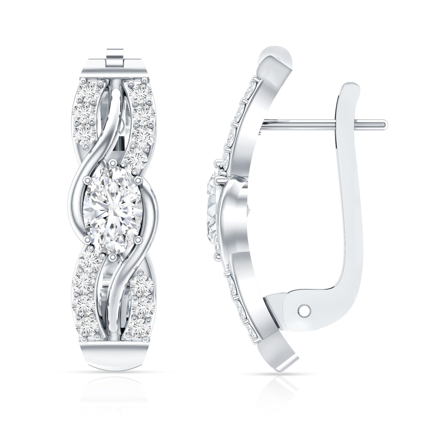 0.8 Carat Certified Lab Oval Diamond Infinity Earrings