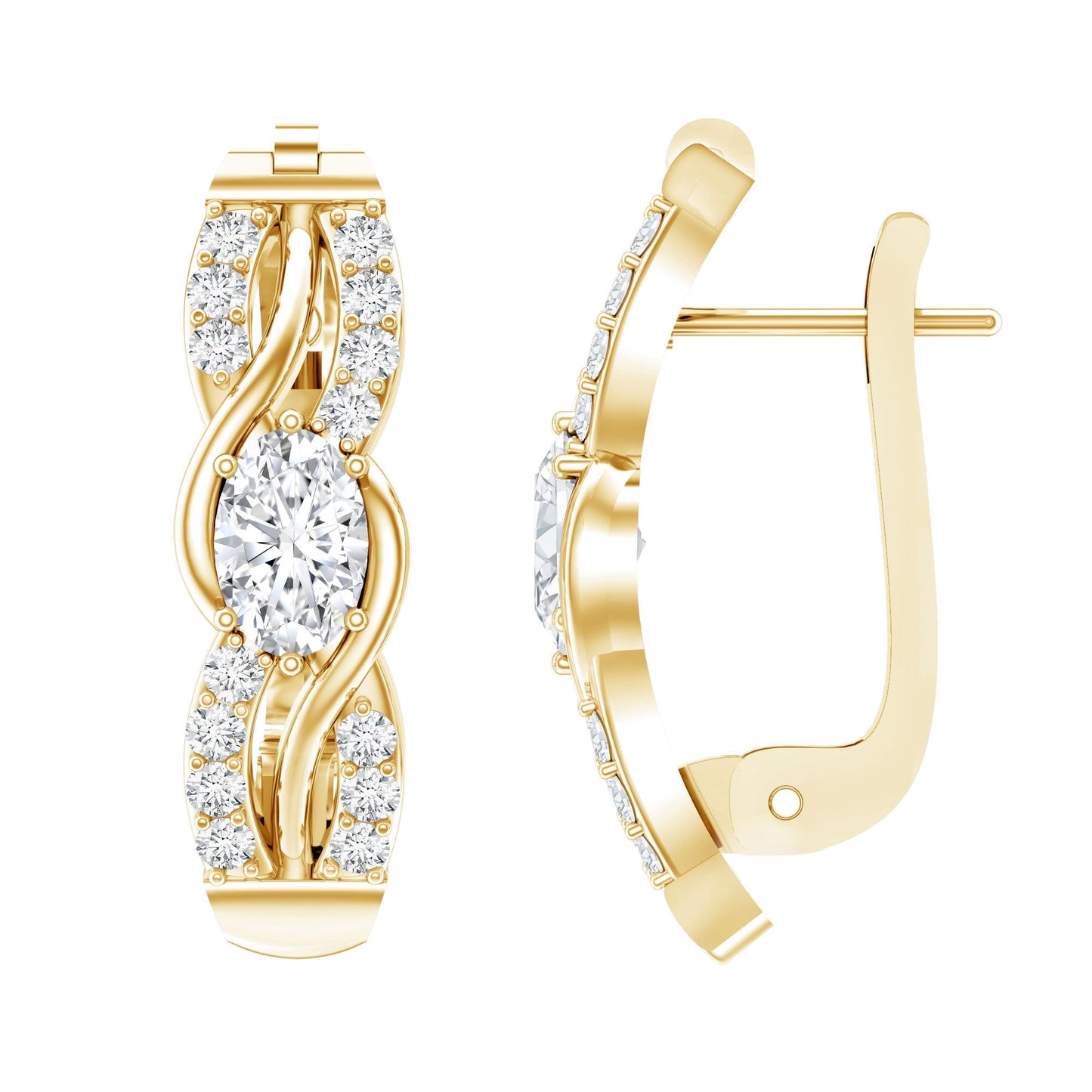 0.8 Carat Certified Lab Oval Diamond Infinity Earrings