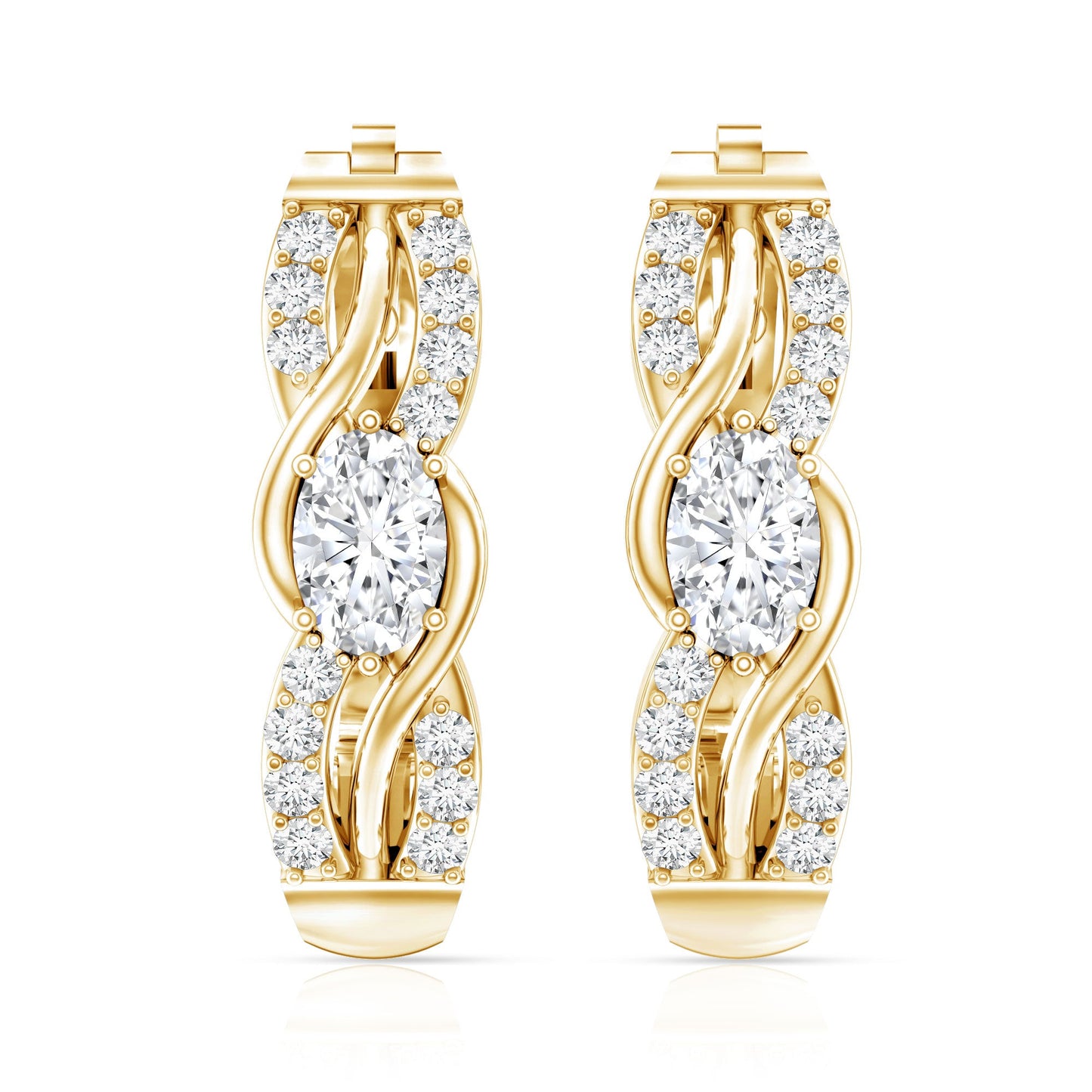 0.8 Carat Certified Lab Oval Diamond Infinity Earrings