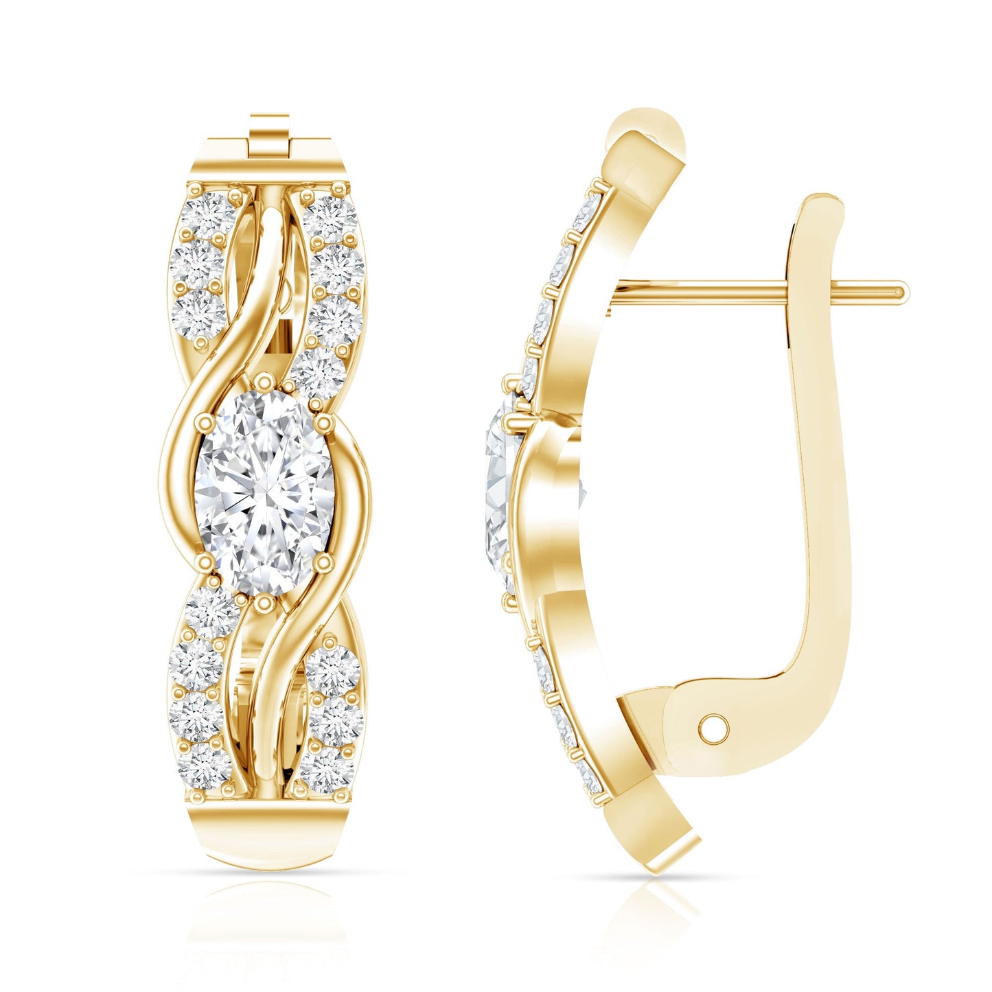 0.8 Carat Certified Lab Oval Diamond Infinity Earrings