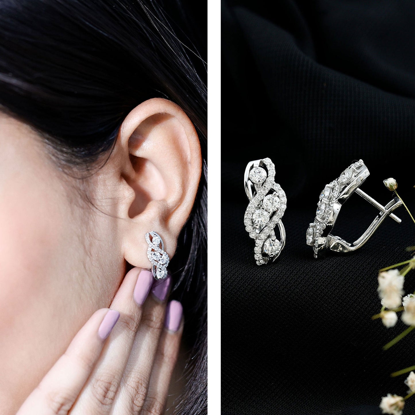 Lab Grown Diamond Infinity Earrings For Women