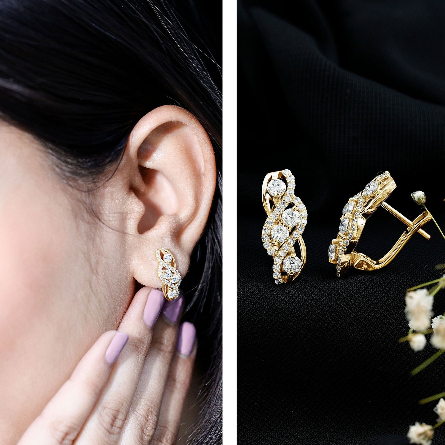 Lab Grown Diamond Infinity Earrings For Women