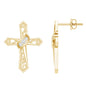 Certified Lab Grown Diamond Cross Art Deco Stud Earrings