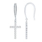 Certified Lab Grown Diamond Cross Fish Hook Earrings