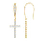 Certified Lab Grown Diamond Cross Fish Hook Earrings
