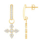 Certified Lab Grown Diamond Cross Drop Earrings For Her