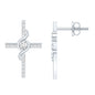 Certified Lab Grown Diamond Religious Cross Earrings