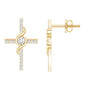Certified Lab Grown Diamond Religious Cross Earrings
