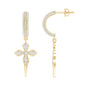 Lab Grown Diamond Designer Cross Earrings With Screw Back