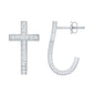 Lab Grown Diamond Religious Cross Earrings with Screw back