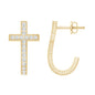Lab Grown Diamond Religious Cross Earrings with Screw back