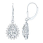 Certified 4 Carat Moissanite Drop Dangle Earrings In Silver