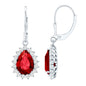 Certified 5.8 Carat Lab Created Ruby Dangle Earrings For Women