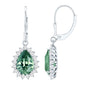 Lab Grown Green Sapphire Wedding Earrings for Bride