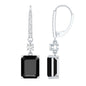 Certified 6 Carat Lab Grown Black Diamond Dangling Earrings